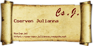Cserven Julianna névjegykártya